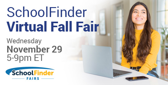 Your students won't want to miss the SchoolFinder Virtual Fall Fair on November 29th!