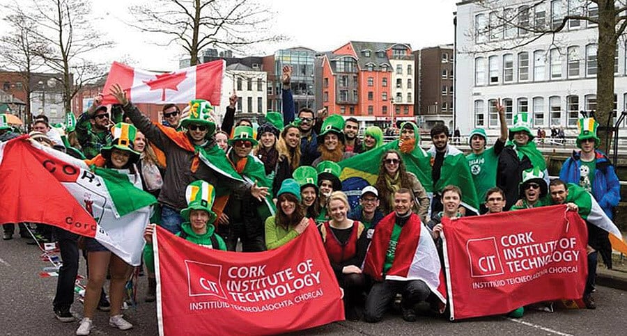 Canadian students at the St. Patrick’s Day Parade in 2014 (Cork, Ireland)