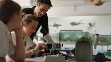 Marine science class at Whakatane High School in New Zealand