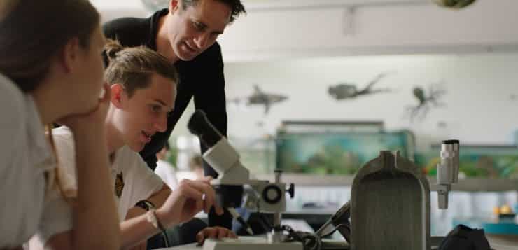 Marine science class at Whakatane High School in New Zealand