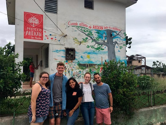 Students volunteering on a community project in Cuba